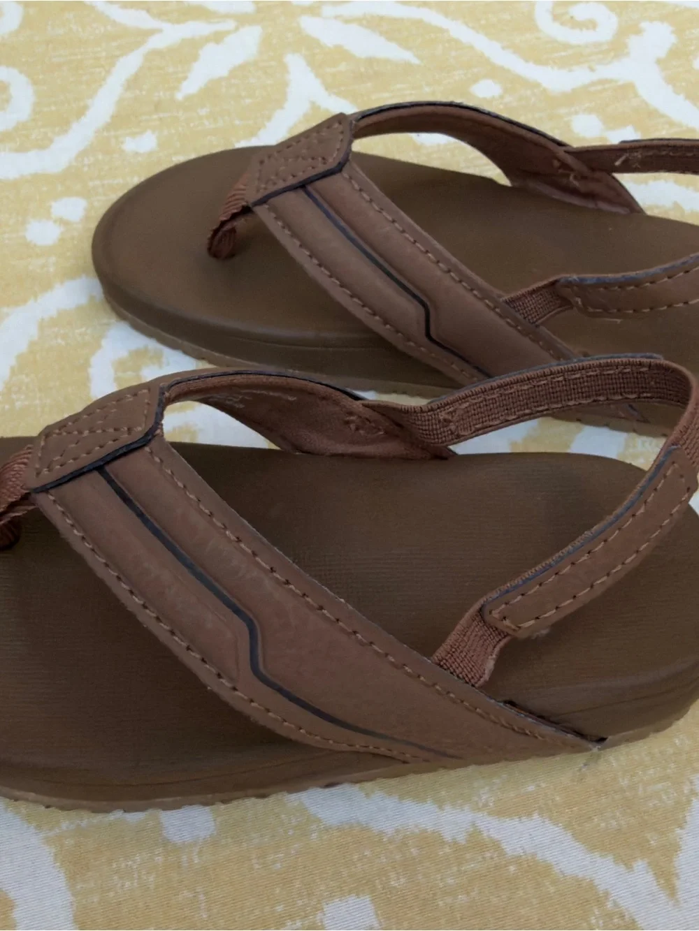 Kids Brown Slingback Thong Sandals - Comfortable Everyday Wear